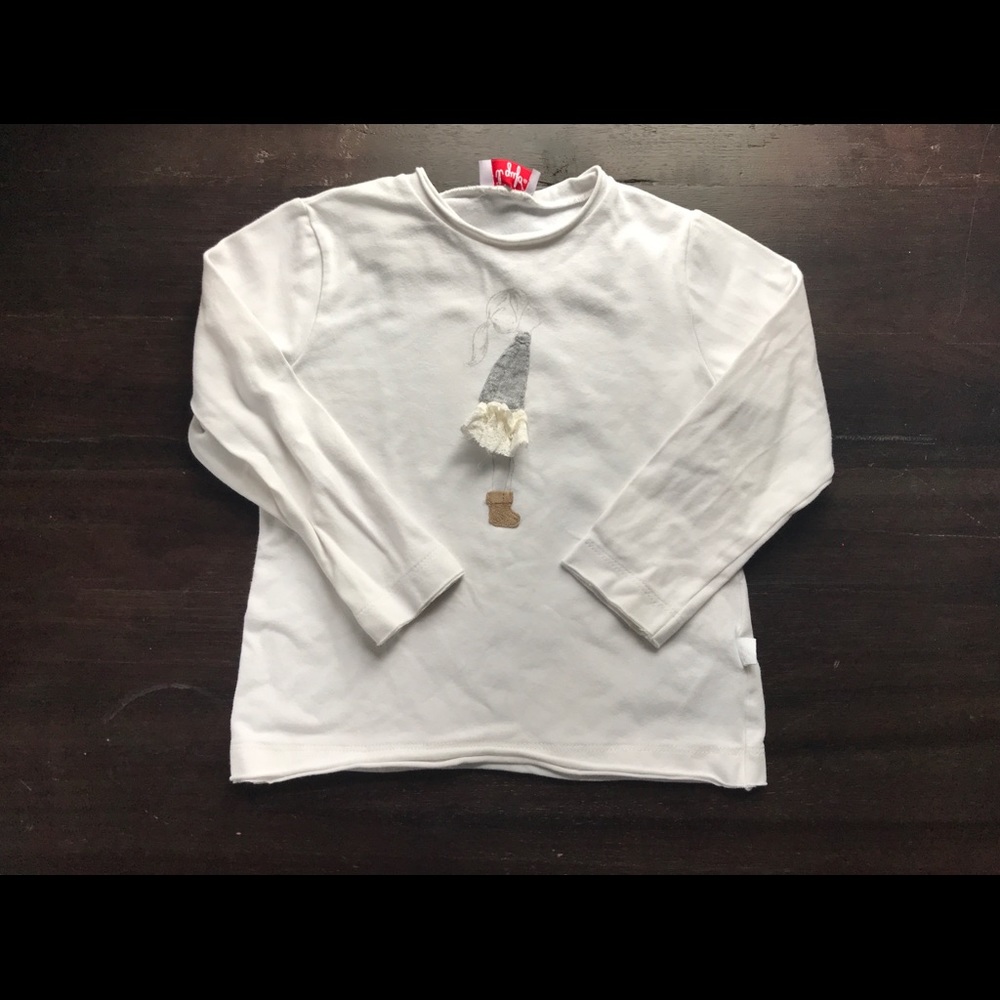 Toddler girl long sleeves T shirt. Il Gufo. 2T.
